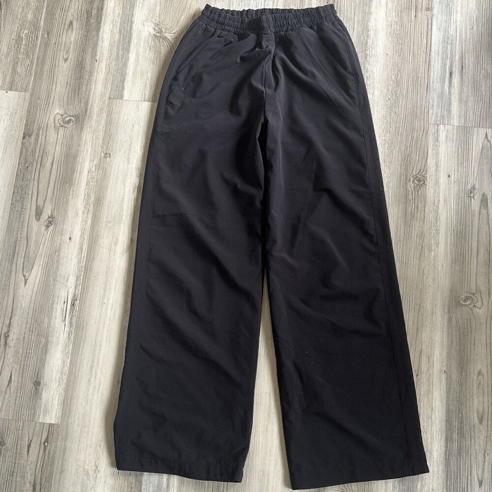 Athleta Girl Black Wide Leg Track Comfort Athletic Pants Size 10- 12